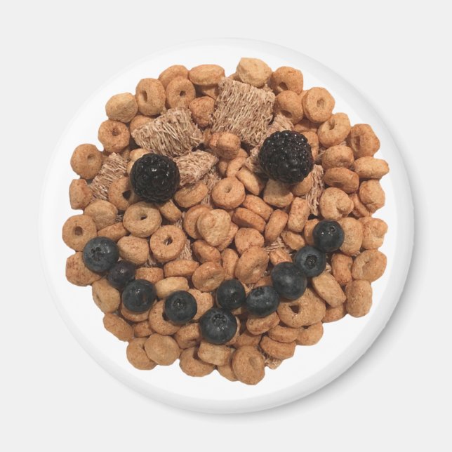 Cute Smiling Fruit and Cereal Ansikte Magnet (Framsidan)