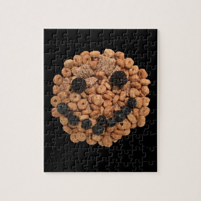 Cute Smiling Fruit and Cereal Ansikte Pussel (Vertikal)