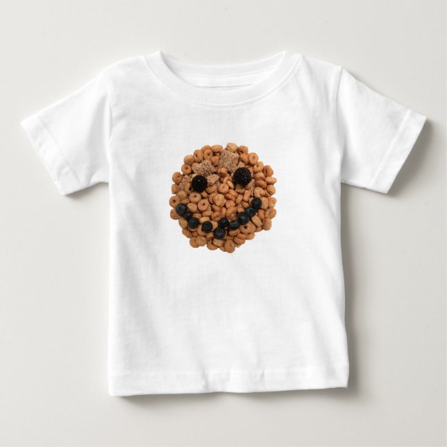 Cute Smiling Fruit and Cereal Ansikte Tee (Framsida)