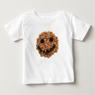 Cute Smiling Fruit and Cereal Ansikte Tee Shirt