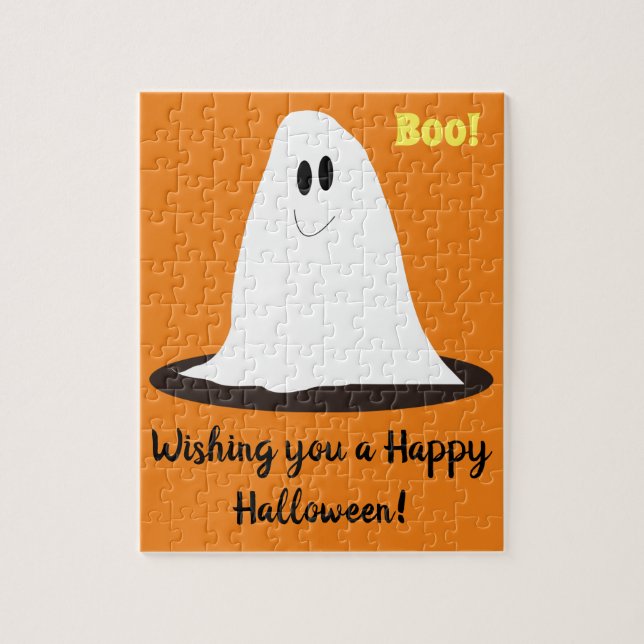 Cute Smiling Ghost Halloween Kids Puzzle Pussel (Vertikal)