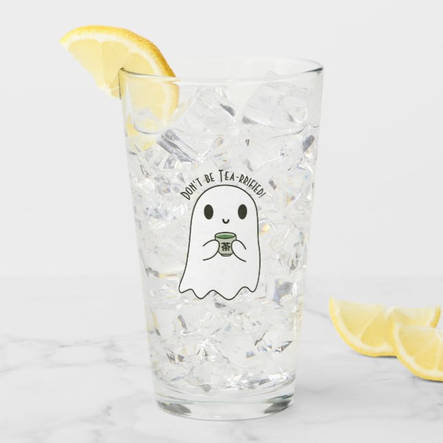Cute Smiling Ghost & Japanska Tea Kanji Glaskopp (Framsida Ice)