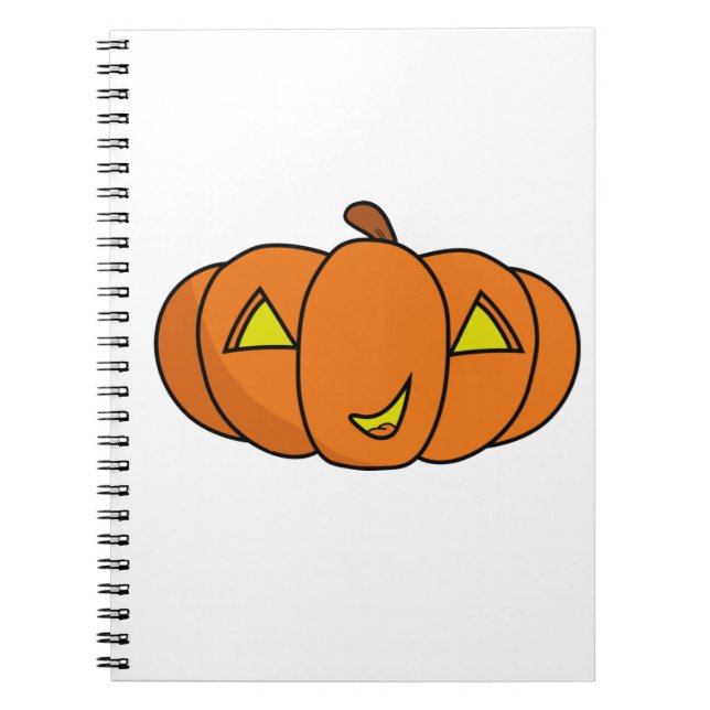 Cute Smiling Halloween Pumpkin Anteckningsbok (Framsidan)