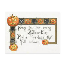 Cute Smiling Jack o lantern Black Cat