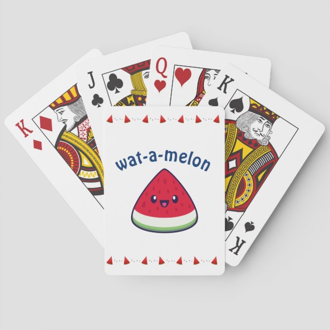 Cute Smiling Kawaii Watermelon Casinokort (Baksidan)