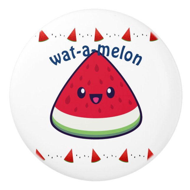 Cute Smiling Kawaii Watermelon Knopp (Framsidan)