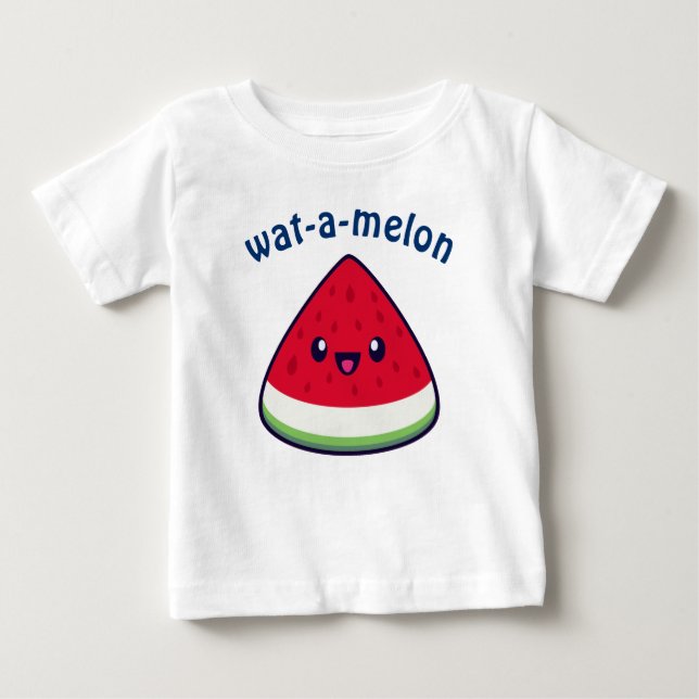 Cute Smiling Kawaii Watermelon T Shirt (Framsida)
