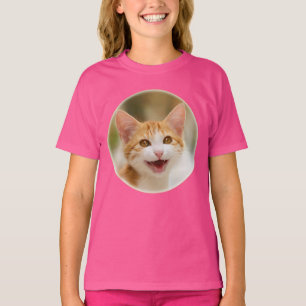 Cute Smiling Kitten Ansikte Funny Cat Meow Photo T Shirt