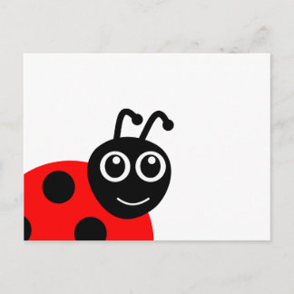 Cute Smiling Ladybug Tecknad Vykort