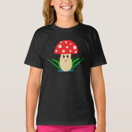 Cute Smiling Mushroom Girl's T-Shirt