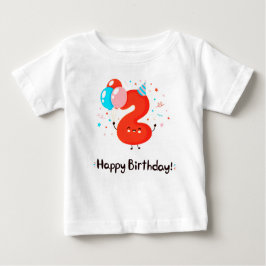 Cute Smiling Number 2 med ballonger T-Shirt