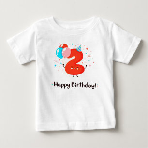 Cute Smiling Number 2 med ballonger T-Shirt
