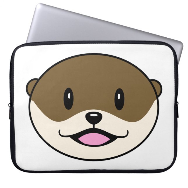 Cute Smiling Otter Laptop Fodral (Framsidan)