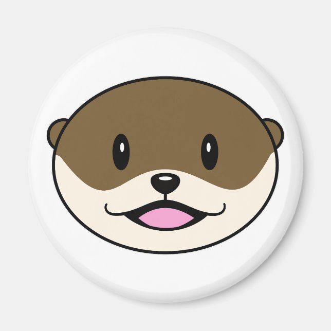 Cute Smiling Otter Magnet (Framsidan)