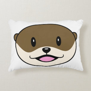Cute Smiling Otter Prydnadskudde