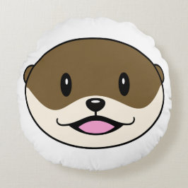 Cute Smiling Otter Rund Kudde