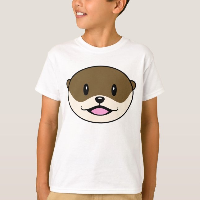 Cute Smiling Otter T Shirt (Framsida)