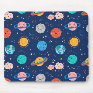 Cute Smiling Planet Mönster Musmatta