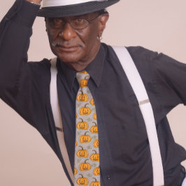 Cute Smiling Pumpkins Halloween Grått Slips