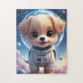 Cute Smiling Puppy Astronaut Jigsaw Puzzle Pussel