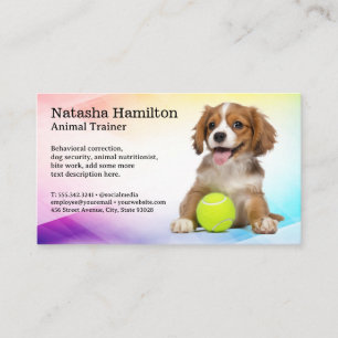 Cute Smiling Puppy med Tennis Boll Visitkort