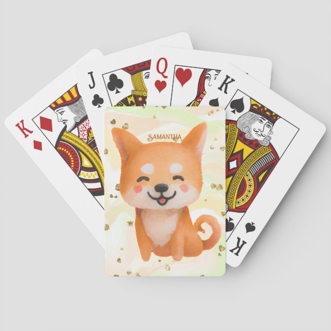 Cute Smiling Shiba Inu Casinokort (Baksidan)