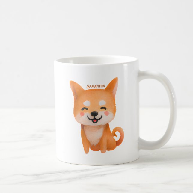 Cute Smiling Shiba Inu Kaffemugg (Höger)