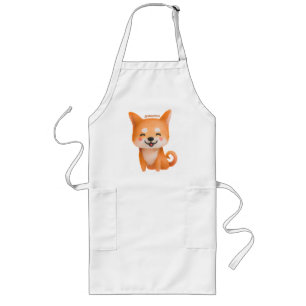Cute Smiling Shiba Inu Långt Förkläde