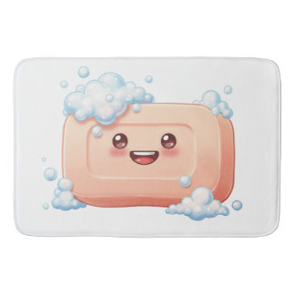 Cute Smiling Soap Bar with Bubbles Badrumsmatta