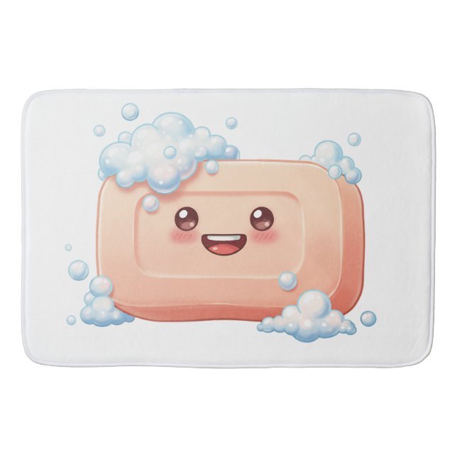 Cute Smiling Soap Bar with Bubbles Badrumsmatta (Framsidan)