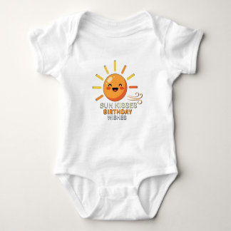 Cute Smiling Sun Birthday Wishes Baby Jersey Bodys T Shirt