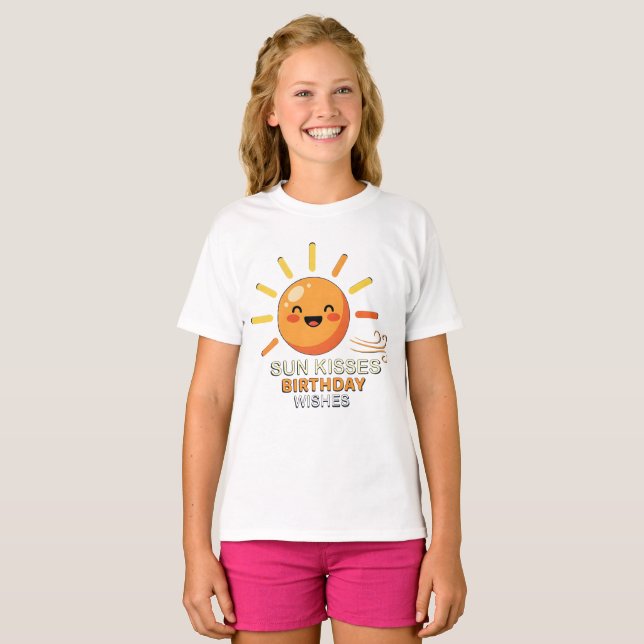 Cute Smiling Sun Birthday Wishes Toddler T Shirt (Hel framsida)