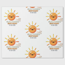Cute Smiling Sun Birthday Wishes Wrapping Paper Presentpapper