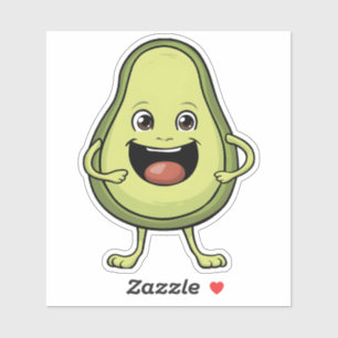Cute Smiling Tecknad Avocado Klistermärken