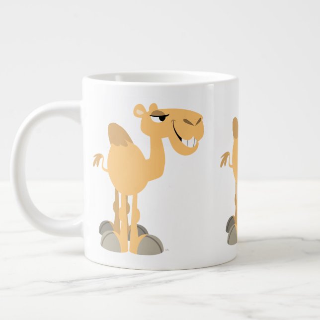 Cute Smiling Tecknad Camel Jumbo Mugg (Vänster)