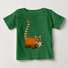 Cute Smiling Tecknad Coatimundi Baby T-Shirts