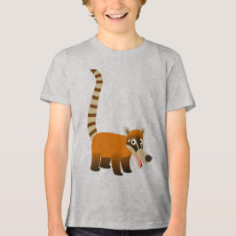 Cute Smiling Tecknad Coatimundi Barn T- Shirts Tee Shirt