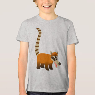 Cute Smiling Tecknad Coatimundi Barn T- Shirts Tee Shirt