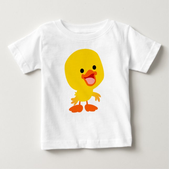 Cute Smiling Tecknad Duckling Baby T-Shirt (Framsida)