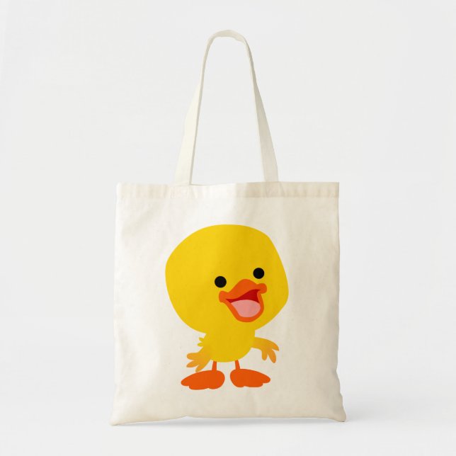 Cute Smiling Tecknad Duckling Bag Tygkasse (Framsidan)