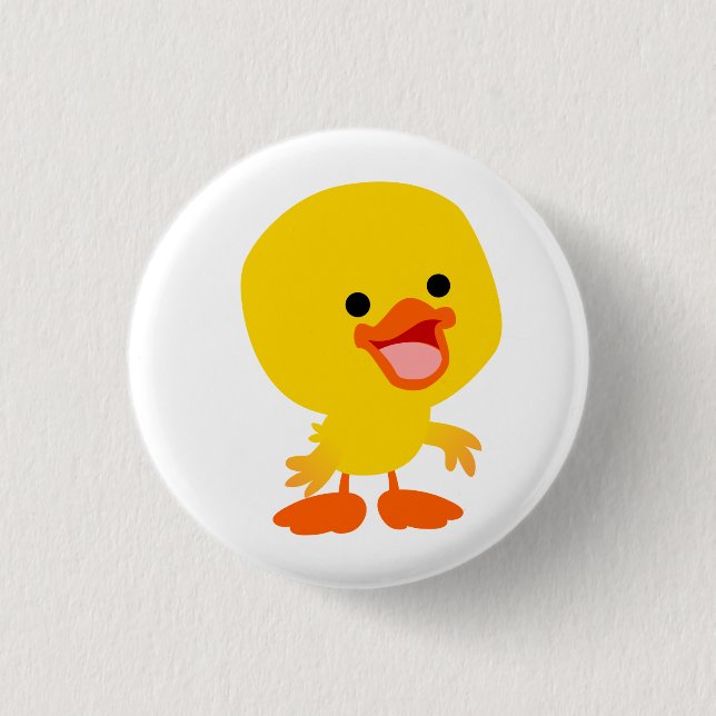 Cute Smiling Tecknad Duckling Button Badge Knapp (Framsida)