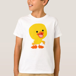 Cute Smiling Tecknad Duckling Children T-Shirt