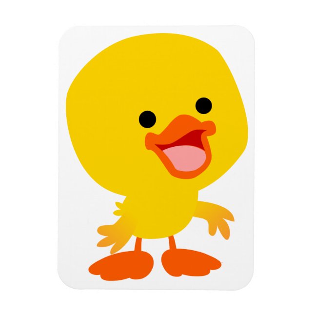 Cute Smiling Tecknad Duckling Flexible Magnet (Vertikal)