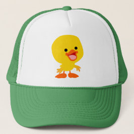 Cute Smiling Tecknad Duckling Hat Truckerkeps