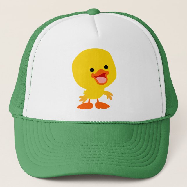Cute Smiling Tecknad Duckling Hat Truckerkeps (Framsida)