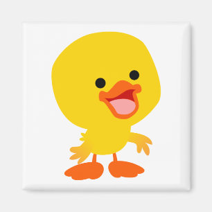 Cute Smiling Tecknad Duckling Magnet