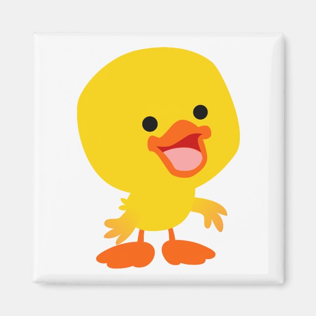 Cute Smiling Tecknad Duckling Magnet (Framsidan)