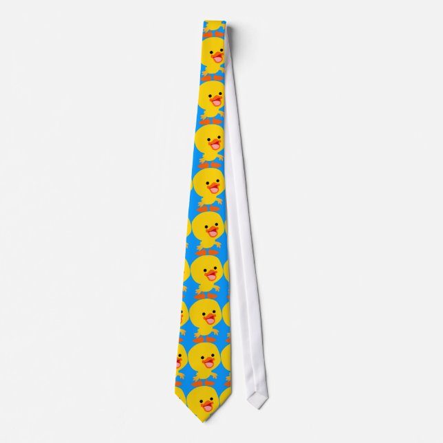Cute Smiling Tecknad Duckling Tie Slips (Framsida)