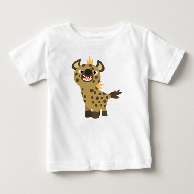 Cute Smiling Tecknad Hyena Baby T-Shirt (Framsida)