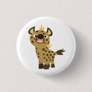 Cute Smiling Tecknad Hyena Button Badge Knapp